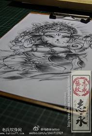 Эскіз, як рукапіс малюнка бога татуіроўкі