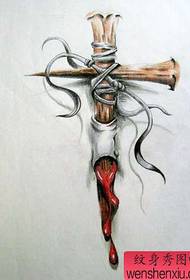 un'immagine popolare del modello del tatuaggio della croce sanguinante popolare