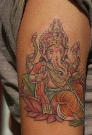हाथ का रंग भारतीय गणेश हाथी का टैटू चित्र