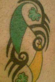 cor de pernas patrón de tatuaxe de bandera tribal irlandesa