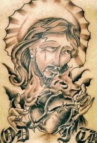 عیسی قهوه ای و الگوی خال کوبی قلب سوزان