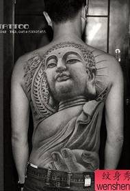 керемет әдемі классикалық толық артқы Будда татуировкасы
