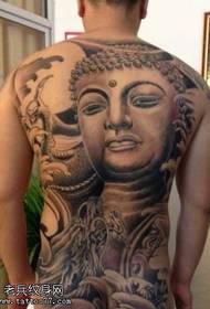 patrón de tatuaje de Buda de espalda completa