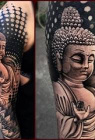 knaboj sur la nigra griza skizopunkta punkapablo kreaj Maitreya delikataj tatuaj bildoj