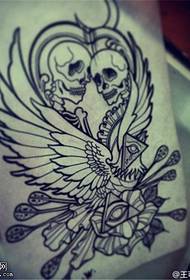 skullWings God Eye tatuatu manoscrittu di stampa