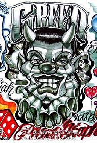 West Coast style prajna Manuscript Tattoo Pattern