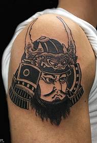 Veľký samurajský tetovací vzor
