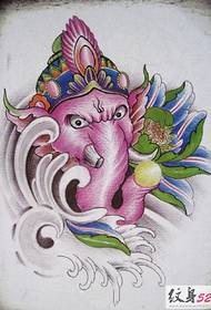 traditional material elephant tattoo manuscript set