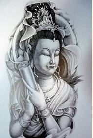 Инсандык мода эскиз Guanyin тату кол жазмасынын үлгүсүн баалап, сүрөт