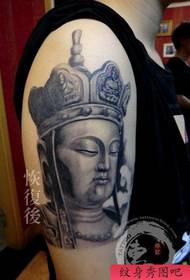 класически популярен ръкав камък Буда модел татуировка на главата