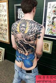 Ragazzi indietro classico modello di tatuaggio Buddha schiena piena