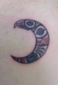 Skulderfarve Tribal Moon Crescent Tattoo Pattern