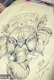 manuscript like god tattoo pattern