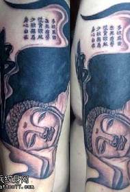Big Buddha on the arm and a set of Sanskrit tattoo designs