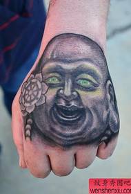 Снимка на татуировка на шоуто: Обратно ръка Maitreya Buddha Tattoo модел