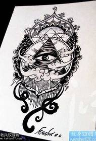 Manuskript Black Grey God's Eye Tattoo Muster
