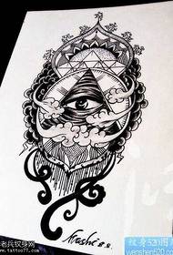 Manuskrito nga Black Grey nga Sulud sa Tattoo sa Mata sa Diyos