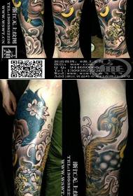 Un modello molto popolare con un tatuaggio sulle gambe 157294-Super bel modello di tatuaggio Sun Wukong pieno di facce
