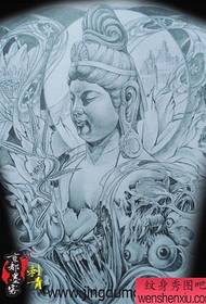Pola tattoo Guanyin: tonggong deui Guanyin tato pola tato gambar