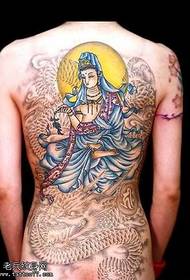 Modello di tatuaggio completo di drago Guanyin
