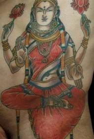 腰側印度女神帕爾瓦蒂紋身