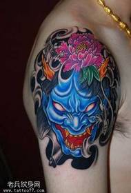 arm blauw prajna tattoo patroon