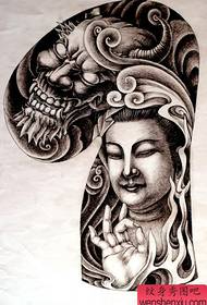 half yak demon king Guanyin tattoo pattern