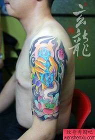 arm popular classic Buddha head diamond 杵 and lotus tattoo pattern