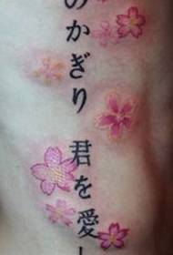 Japans tattoo-patroon: Japans tekst cherry tattoo-patroon