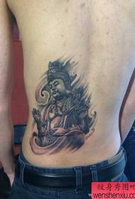 tatuaggio classico bodhisattva puxiano per la schiena dei ragazzi