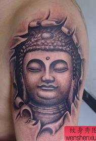 knap knap scheureffect Guanyin tattoo-patroon