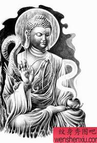 Religiöse Tätowierungen: Das Tätowierungsmuster eines Buddha