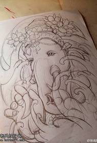 religious elephant god tattoo manuscript picture