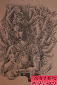 Pola Seribu Tangan Guanyin Tattoo: Pola Tato Avalokitesvara Punggung Penuh