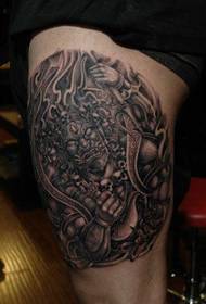 mguu juu ya muundo wa tattoo ya Maha Tara yenye silaha nne