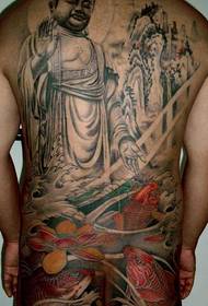 cool cool full back tattoo pattern di Buddha
