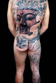 hűvös hátsó tele tetoválás mintával Buddha 157942 - férfi kar hűvös fél démon általános Buddha fej tetoválás mintával