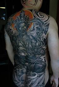 patrón de tatuaje de onda de color tibetano de espalda completa súper guapo