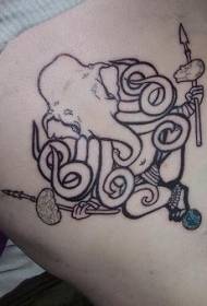 ŝultra hinda vento simpla elefanta tatuaje bildo