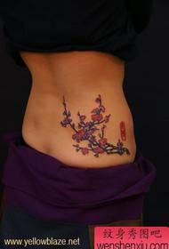 Pola tattoo Jepang: pola cangkéng céri mekar warna anu éndah