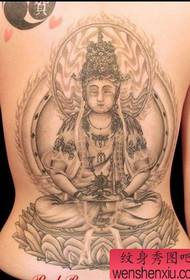 religieus tattoo-patroon: een rug Guanyin Boeddha-tattoo-patroon
