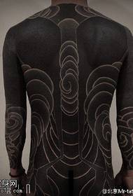 일본식 검은 회색 스타일 토템 문신 패턴
