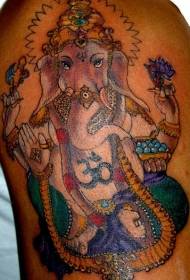 kolor ramion wzór tatuażu indyjski słoń bóg