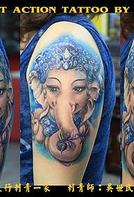 a tattoo on the big arm of a god tattoo