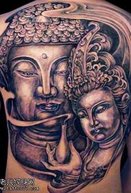 kikun ẹhin Buddha Guanyin ilana tatuu