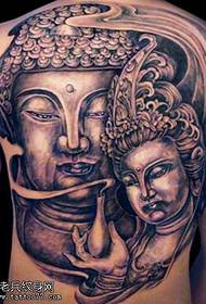 schiena piena di tatuaggi Buddha Guanyin