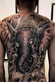 잉크 코끼리 신 문신 패턴의 전체 성격 소년