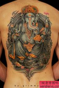 terug 'n Europese en Amerikaanse 3D kleur Elephant god tattoo patroon