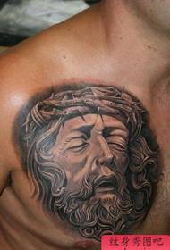 იესო ტატუების ნიმუში: გულმკერდის იესო ტატუტის ნიმუში Tattoo Picture