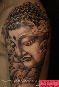 kar népszerű hűvös fekete-fehér Buddha fej tetoválás minta